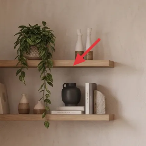 floating wood shelves