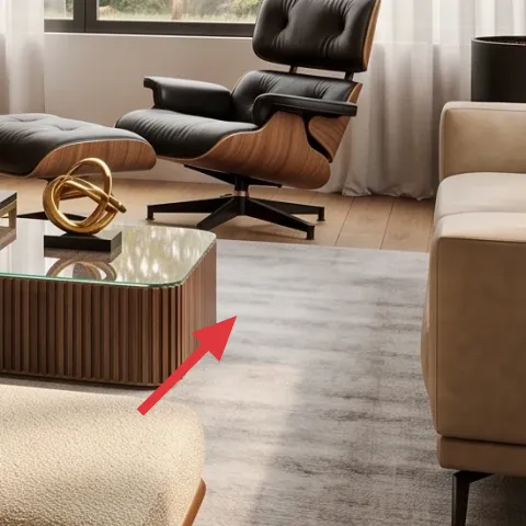rectangular glass-top coffee table with gold base