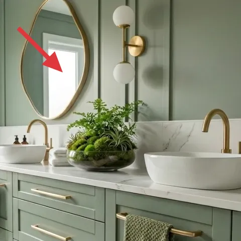 oval wall mirror with brass frame
