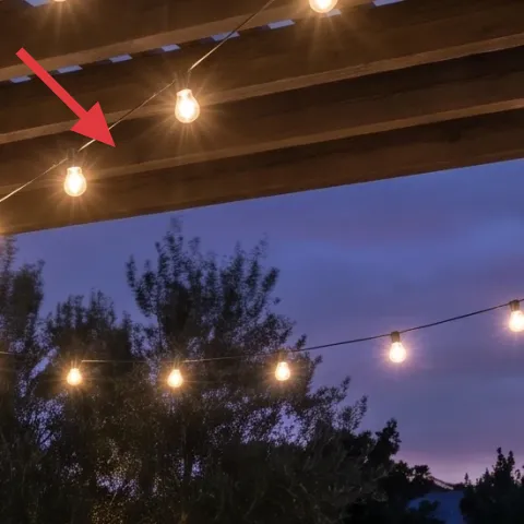 String lights along the patio