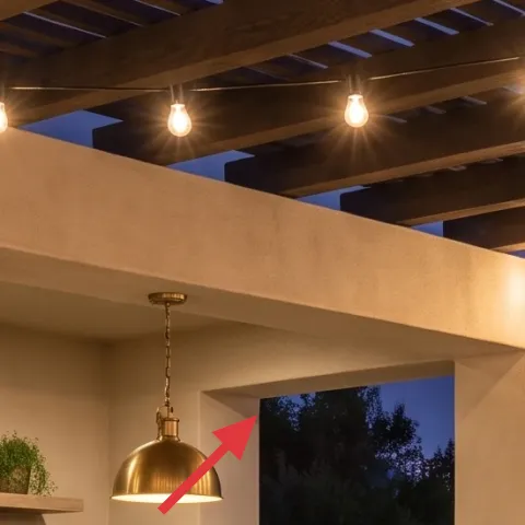 Hanging brass light fixtures