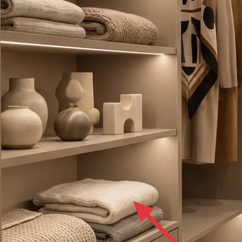 folded beige towels