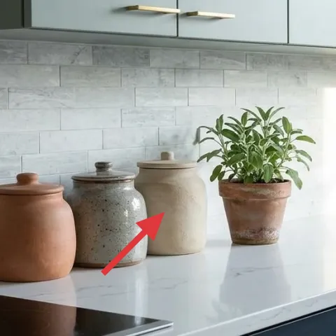 speckled gray jar