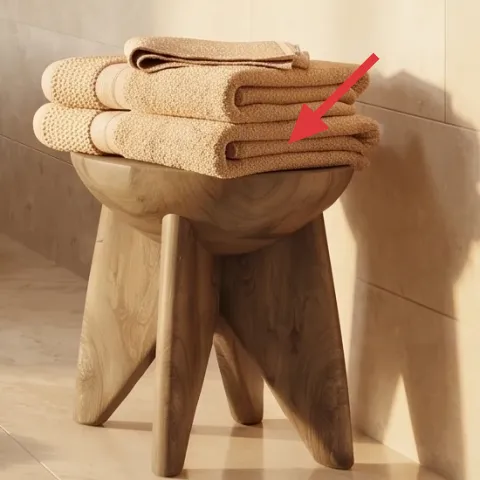 towel stack on stool