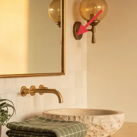 Large wall mirror with brass frame