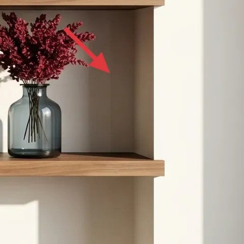 blue-green vase with red flowers
