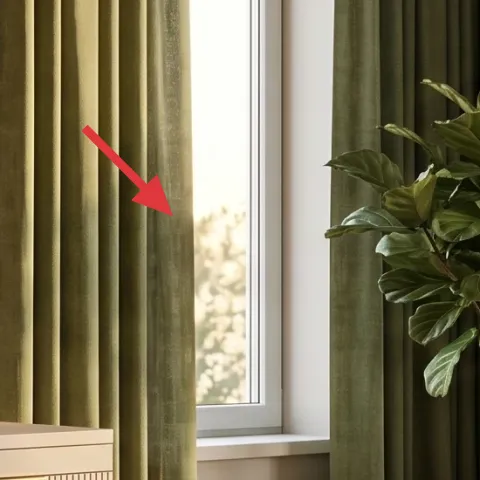 green curtain panels