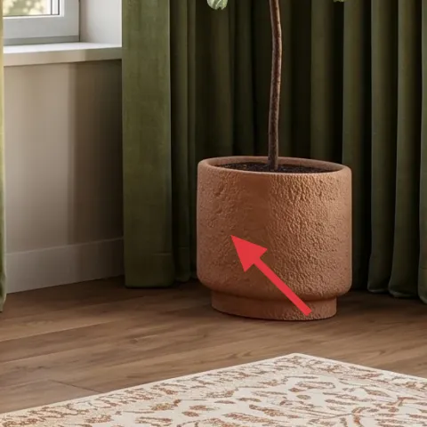terracotta planter pot for leafy plant