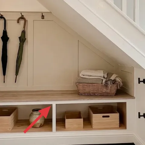 ceramic vase on a cubby shelf