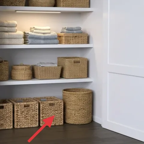 woven baskets on the shelves (wide set)