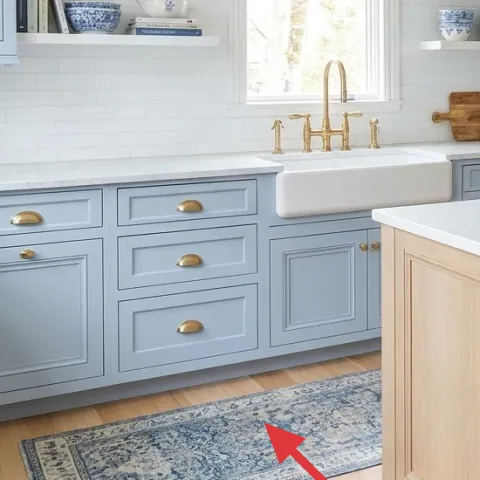 blue patterned area rug