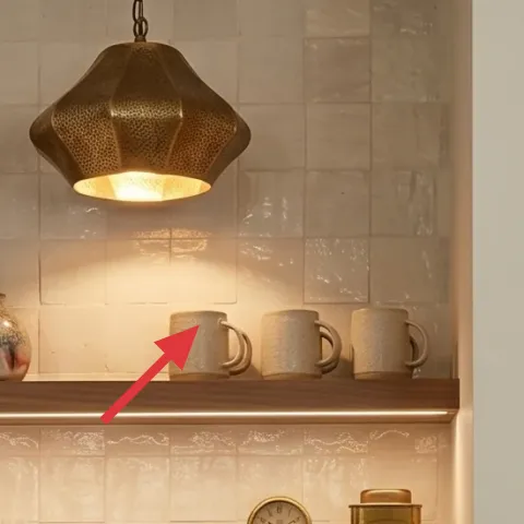small ceramic vase on shelf