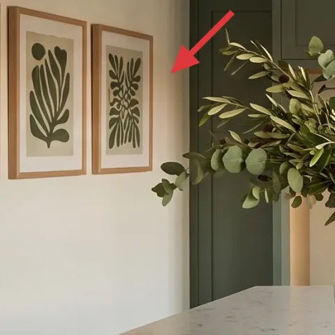 three framed botanical prints