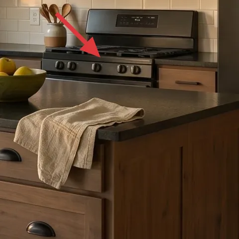 wood utensil holder with utensils