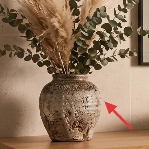 ceramic vase with dried stems