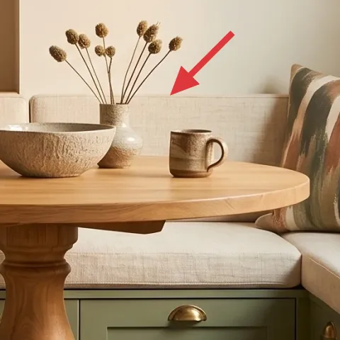 dried flower stems in vase on table