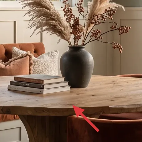 Round wood coffee table