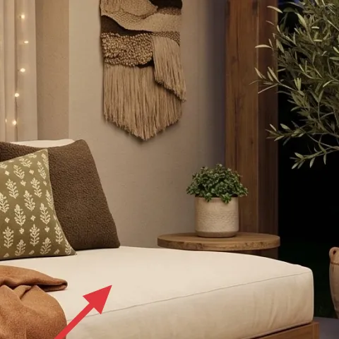 throw blanket draped over daybed