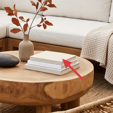 stone vase on coffee table