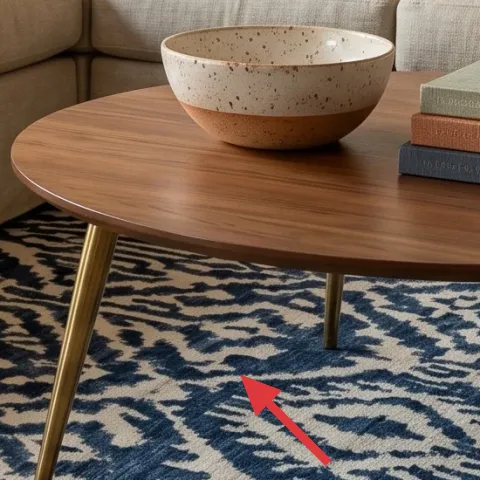 blue patterned area rug (5×7)