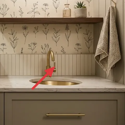 Brass kitchen faucet