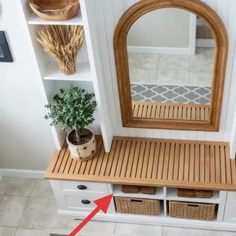 wicker planter on the floor