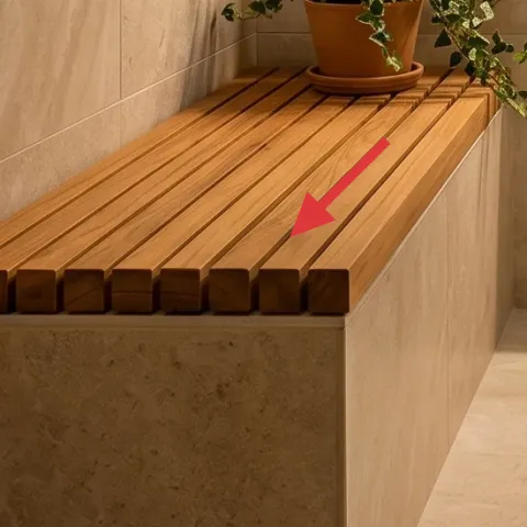 Wood slat shower bench mat