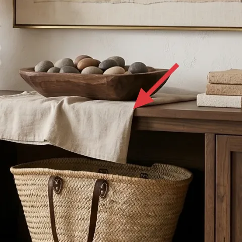Wood bowl on the console