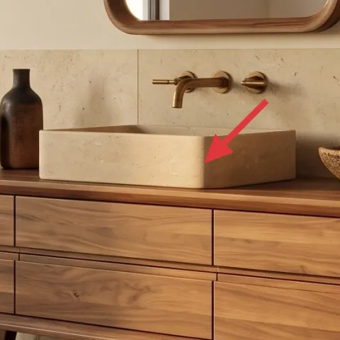 Rectangular stone/plaster tray