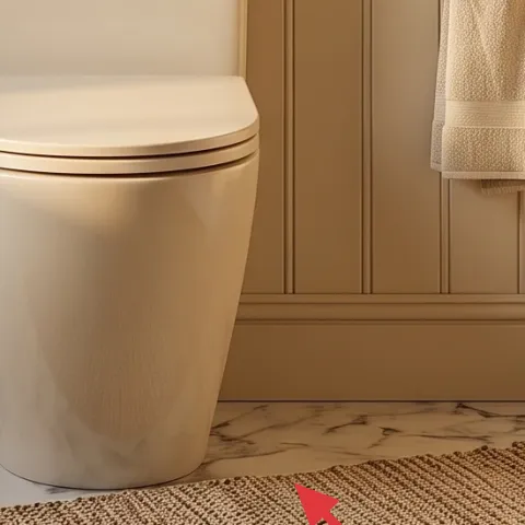 Beige bath rug