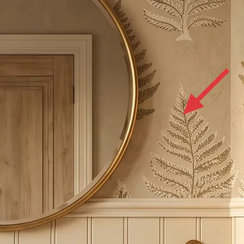 Round gold-framed mirror
