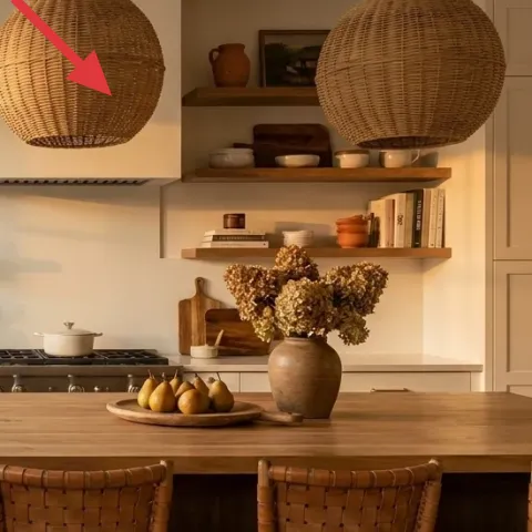 woven rattan pendant lamps (two)