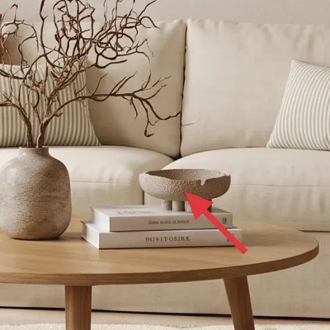 light-wood round coffee table