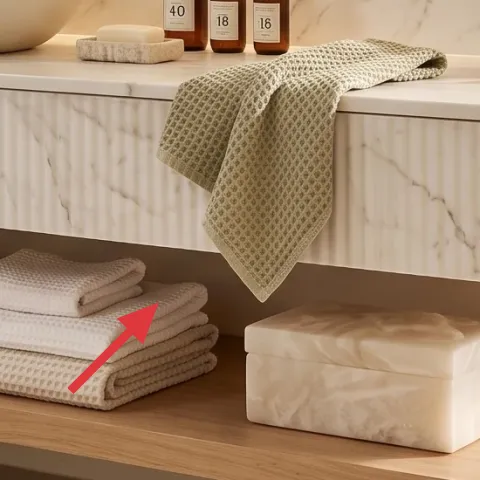 folded white towels