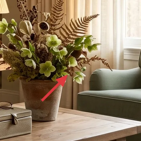 large ceramic vase with flower arrangement
