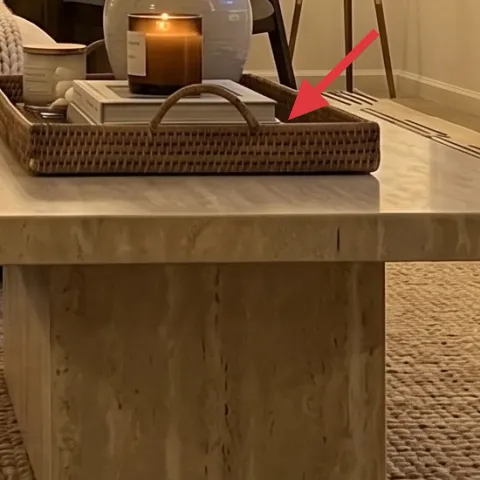 decorative tray on coffee table