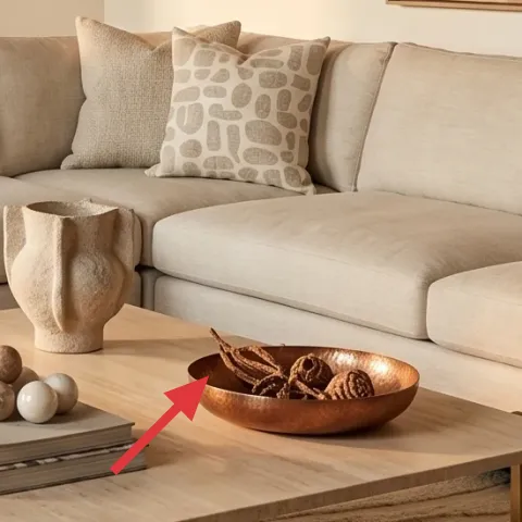 decorative tray on coffee table