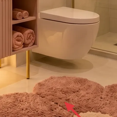 Shaggy bath rug
