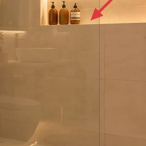 Soap bottles on the vanity