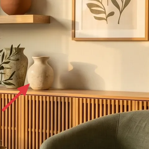 tall ceramic vase with dried stems