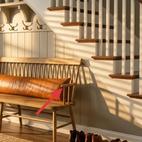 Leather-look bench cushion