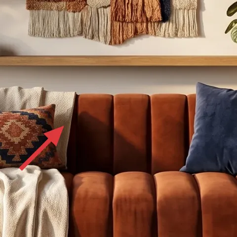 blue-and-rust throw pillow covers (pair)