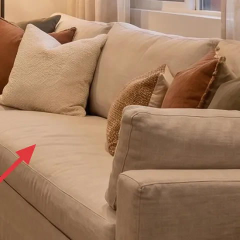 Throw blanket draped on sofa