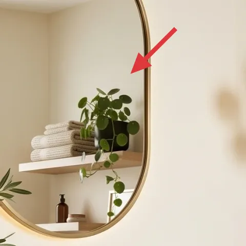 Round gold mirror