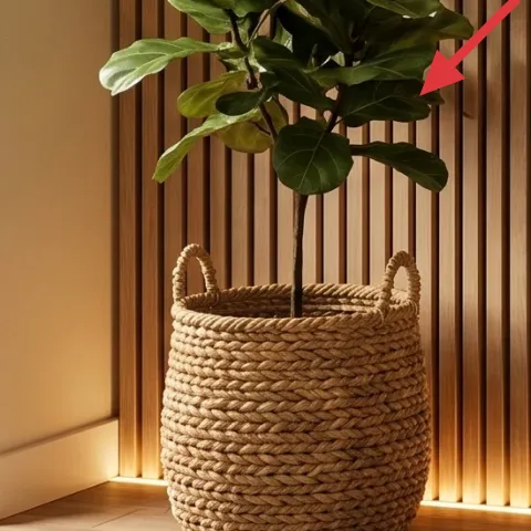 green indoor plant in woven basket
