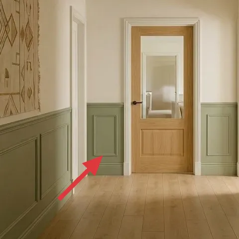 peel-and-stick wall panels film (sage wainscoting look)