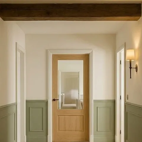 Command hook strips (above the wainscoting line)