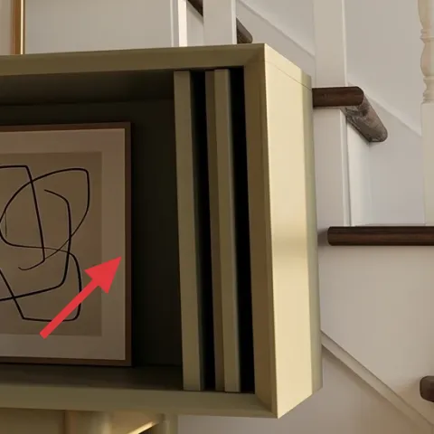 framed minimalist line art print in white frame