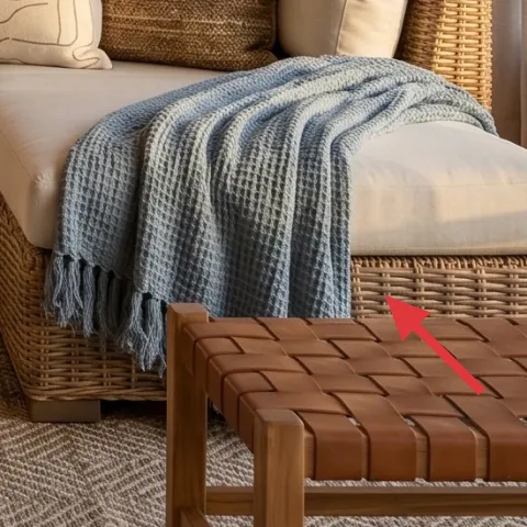 blue knit throw blanket