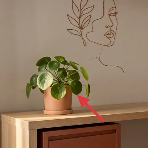 potted green plant in terracotta pot on the desk